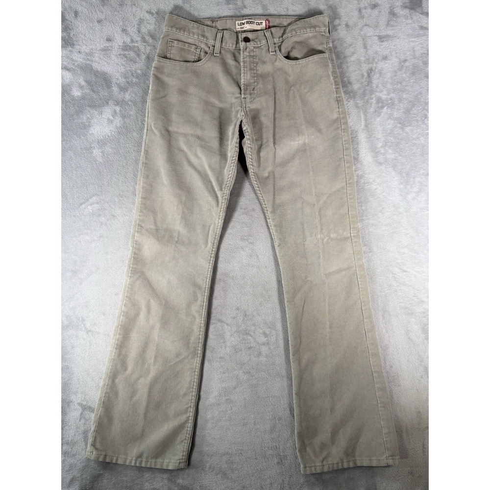 Levis 527 Pants Mens 32x34 Beige Corduroy Low Boot Cut Vintage
